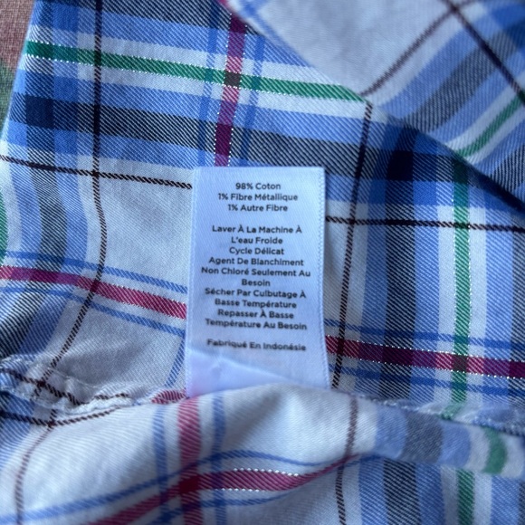 Talbots Multicolor Plaid Button-Down Shirt with a Touch of Silver. - Picture 4 of 5
